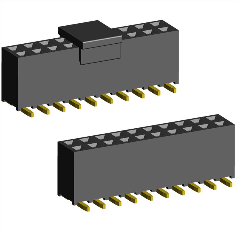 2.00mm PCB Socket Double Rows SMD Type with Cap.(H=6.35)